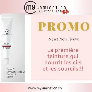 Kit avec 5 couleurs (bleu noir, marron, marron clair, graphite, châtaigne) avec oxydant de 2% MyLamination La première teinture qui nourrit les cils et les sourcils!!! Composition: ✨l’huile de ricin - une action réparatrice - fortifie les cils et les sourcils; - Gaine et nourrit les cils/sourcils abîmés et maltraités par les permanentes; - favorise la croissance des cils/sourcils; ✨l’huile de Limnanthes Alba - donne de la brillance et du volume au cils/sourcils; - nourri les cheveux secs et peut s’appliquer pure sur les pointes abimées et sur l’ensemble des cils/sourcils; ✨panthénol - PROVITAMINE B5 - fortifiant capillaire : répare et fortifie le cils/sourcils de la pointe à la racine; - gaine les cils/sourcils, les rend plus forts, plus brillants et plus faciles à coiffer, sans les graisser ni les alourdir; ✨kératine - Améliore et maintient l'hydratation des cils et sourcils; - Renforce la structure des cils et sourcils; - Rend les cils doux et brillants. www.mylamination.ch